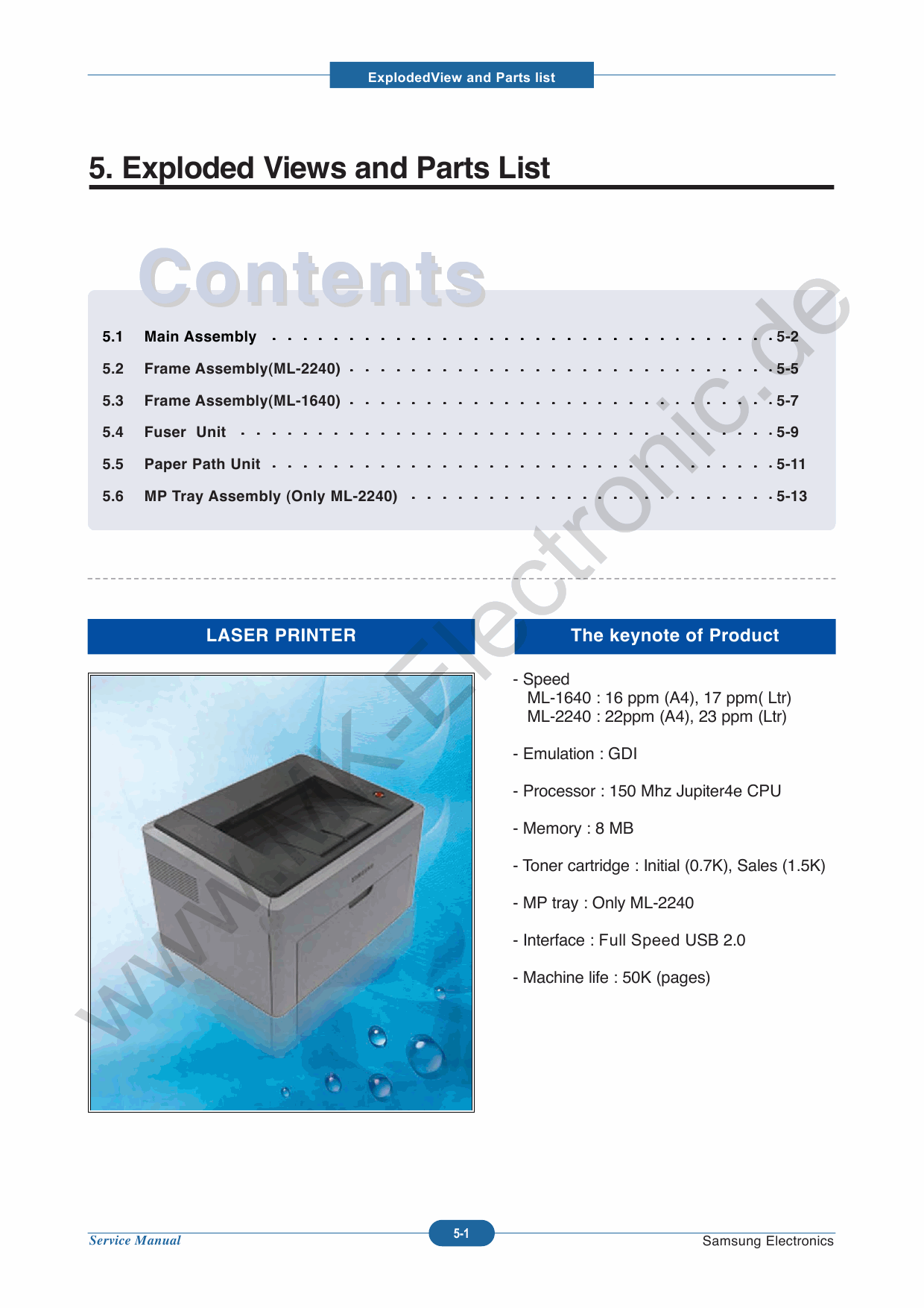 Samsung Laser-Printer ML-1640 Parts Manual-1